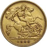 Reverse Half Sovereign 1908 P