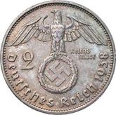 Reverse 2 Reichsmark 1938 G