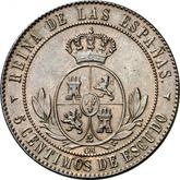 Reverse 5 Céntimos de escudo 1868 OM