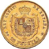 Reverse 25 Pesetas 1880 MSM
