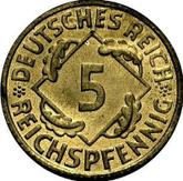 Obverse 5 Reichspfennig 1924 G