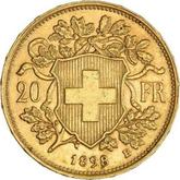 Reverse 20 Francs 1898 B Vreneli