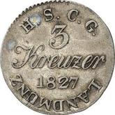 Reverse 3 Kreuzer 1827 ST