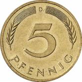 Obverse 5 Pfennig 1985 D