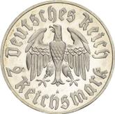 Reverse 2 Reichsmark 1933 A Martin Luther