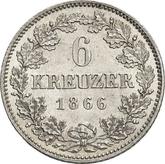 Reverse 6 Kreuzer 1866