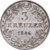 Reverse 3 Kreuzer 1846