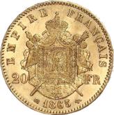 Reverse 20 Francs 1865 BB