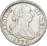 Obverse 2 Reales 1778 M PJ