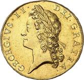 Obverse Five guineas 1735 Young Head