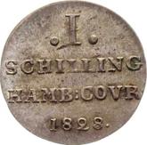Reverse Shilling 1828 H.S.K.