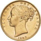 Obverse Sovereign 1887 M WW Coat of arms