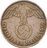 Reverse 1 Reichspfennig 1936 E
