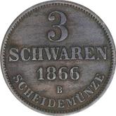 Reverse 3 Schwaren 1866 B