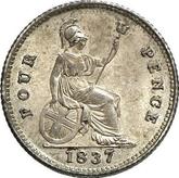 Reverse Fourpence (Groat) 1837