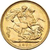 Reverse Sovereign 1892 S JEB Jubilee portrait