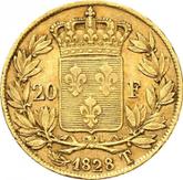 Reverse 20 Francs 1828 T