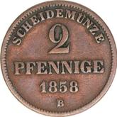 Reverse 2 Pfennig 1858 B Birkenfeld