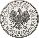 Obverse 200000 Zlotych 1994 MW BCH Montecassino Battlefield