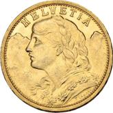 Obverse 20 Francs 1909 B Vreneli