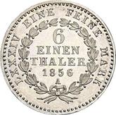 Reverse 1/6 Thaler 1856 A