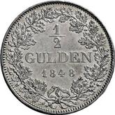 Reverse 1/2 Gulden 1848