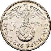 Reverse 5 Reichsmark 1936 J