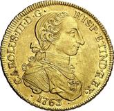Obverse 8 Escudos 1763 NR JV