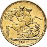 Reverse Sovereign 1891 S JEB Jubilee portrait