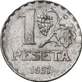 Reverse 1 Peseta 1937 Pattern