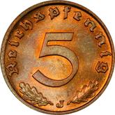 Obverse 5 Reichspfennig 1939 J