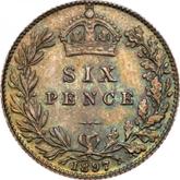 Reverse Sixpence 1897 TB