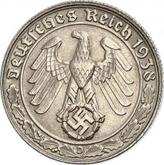 Reverse 50 Reichspfennig 1938 D