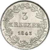Reverse 3 Kreuzer 1843