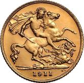 Reverse Half Sovereign 1911 S