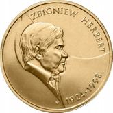 Reverse 2 Zlote 2008 MW KK 10th anniversary of Zbigniew Herbert`s death