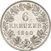 Reverse 6 Kreuzer 1840
