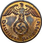 Reverse 1 Reichspfennig 1938 F