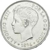 Obverse 5 Pesetas 1896 PGV