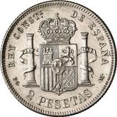 Reverse 2 Pesetas 1892 PGM