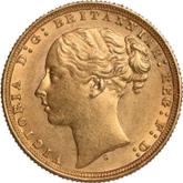 Obverse Sovereign 1871 S WW St. George