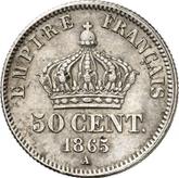 Reverse 50 Centimes 1865 A