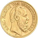 Obverse 10 Mark 1891 F Wurtenberg