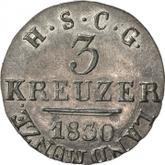 Reverse 3 Kreuzer 1830 EK