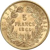 Reverse 5 Francs 1865 A