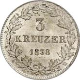 Reverse 3 Kreuzer 1838