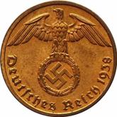 Reverse 1 Reichspfennig 1938 A