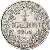 Reverse 1/2 Gulden 1843