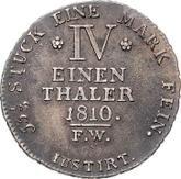 Reverse 1/4 thaler 1810 F.W.