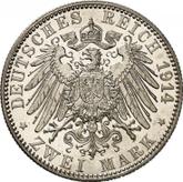 Reverse 2 Mark 1914 J Hamburg